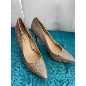 NWOT: Gold Jessica Simpson 9 JP-AVRINDY Stilettos